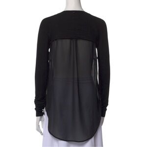 RUDSAK Black Long Sleeve Sheer Back Top Size Small